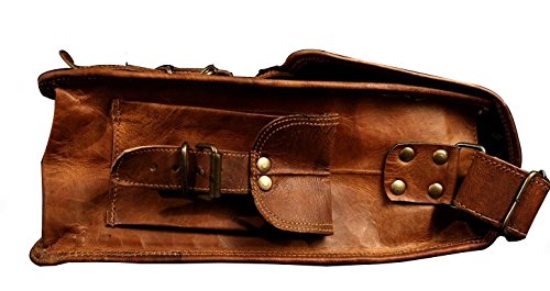ANUENT Vintage maletín de Cuero de Cuero Suave Mensajero Satchel portátil (15 Pulgadas)