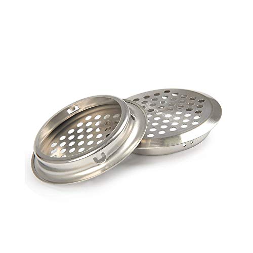 Anyasen 20 pcs Rejilla de ventilación Rejilla ventilacion de acero inoxidable Rejilla Redonda modelo de ventilación cubrir Rejilla de Aire con Malla Agujero para armario de cocina (35mm)