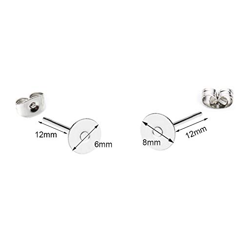 Anyasen nganches para pendientes kit 600pcs ganchos para pendientes de acero Chapados Plata Pendientes Ganchos con Tapones de Goma de Pendiente y Postes de Pendientes de Acero Inoxidable