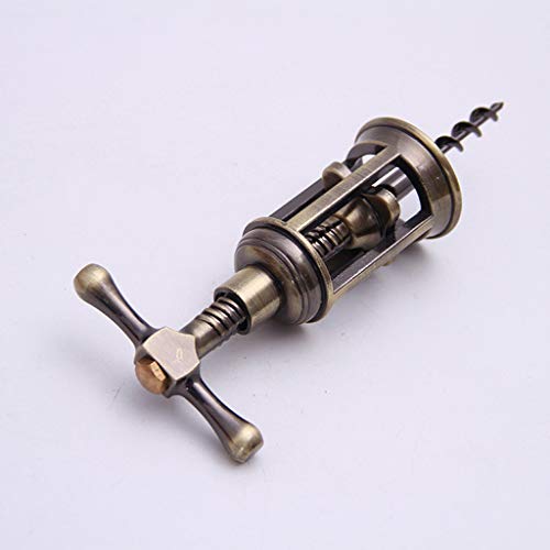 Aoixbcuroc - Sacacorchos para vino, bronce clásico abridor de botellas de vino de aleación de zinc, sacacorchos en forma de T con barra rotativa de corcho y herramientas de apertura de vino tinto