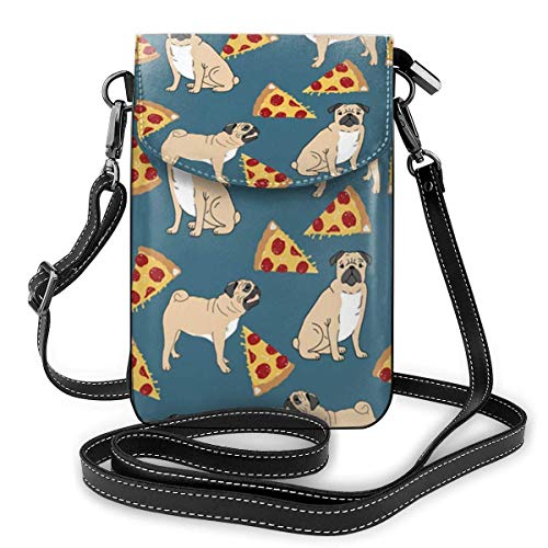 AOOEDM Bolso bandolera para teléfono móvil Pizza Dog Mujer Cuero PU Bolso multicolor con correa ajustable
