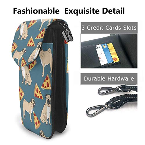 AOOEDM Bolso bandolera para teléfono móvil Pizza Dog Mujer Cuero PU Bolso multicolor con correa ajustable