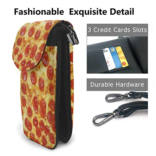 AOOEDM Bolso bandolera para teléfono móvil Pizza Mujer Cuero PU Bolso multicolor con correa ajustable
