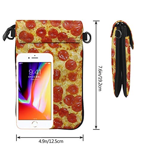 AOOEDM Bolso bandolera para teléfono móvil Pizza Mujer Cuero PU Bolso multicolor con correa ajustable