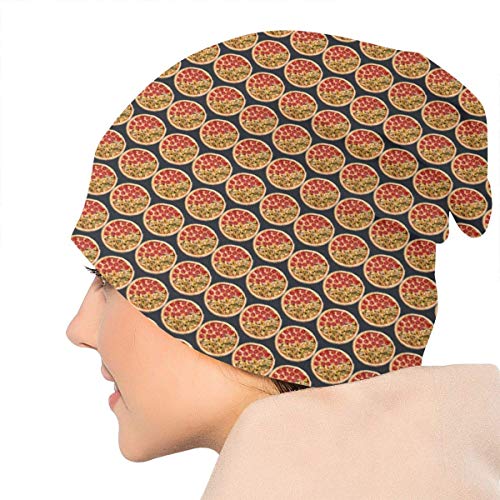 AOOEDM Gorros con estampado de pizza Gorros de punto Gorros para hombres y mujeres Gorras de calavera