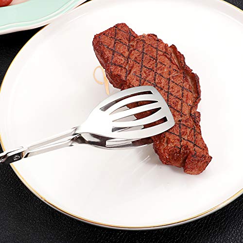 AOOSY 2 paquete de pinzas para servir, pinzas para buffet, pinzas para ensalada de acero inoxidable de 9.84 pulgadas pinzas para pastel pinzas para pan y pinzas para comida