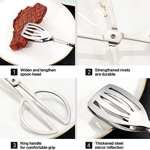 AOOSY 2 paquete de pinzas para servir, pinzas para buffet, pinzas para ensalada de acero inoxidable de 9.84 pulgadas pinzas para pastel pinzas para pan y pinzas para comida