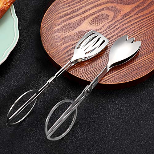 AOOSY 2 paquete de pinzas para servir, pinzas para buffet, pinzas para ensalada de acero inoxidable de 9.84 pulgadas pinzas para pastel pinzas para pan y pinzas para comida