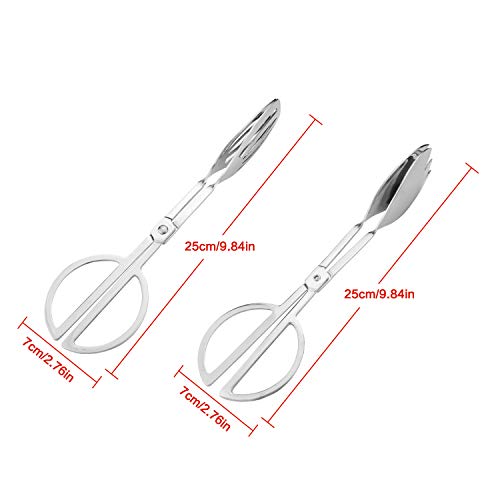 AOOSY 2 paquete de pinzas para servir, pinzas para buffet, pinzas para ensalada de acero inoxidable de 9.84 pulgadas pinzas para pastel pinzas para pan y pinzas para comida