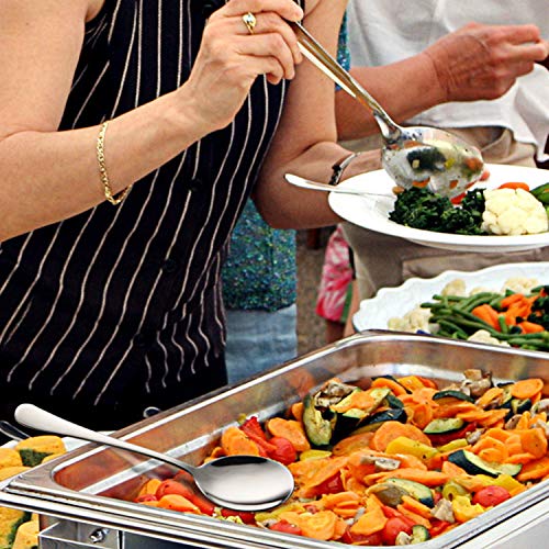 AOOSY Juego de cucharas de Servir 6 PCS Cucharas de Acero Inoxidable Cenas de Cena 10 Pulgadas Buffet Banquete Cubiertos Cocina Restaurante Fundamentos Cuchillo de Plata para Servir Utensilios