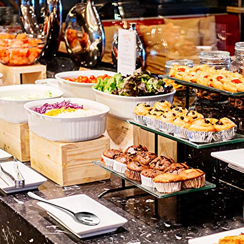AOOSY Juego de cucharas de Servir 6 PCS Cucharas de Acero Inoxidable Cenas de Cena 10 Pulgadas Buffet Banquete Cubiertos Cocina Restaurante Fundamentos Cuchillo de Plata para Servir Utensilios