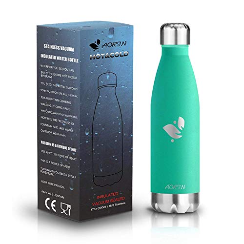 AORIN de Doble Pared con Aislamiento de Botella de Agua de Acero Inoxidable. Proceso de Recubrimiento en Polvo, no es fácil de desprenderse, Resistencia al Rayado, fácil de Limpiar.