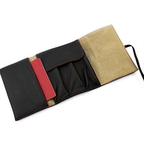 A.P. Donovan - Caja de lápiz caja de lápiz de cuero - Pen titular caso - Funda de cuero Negro