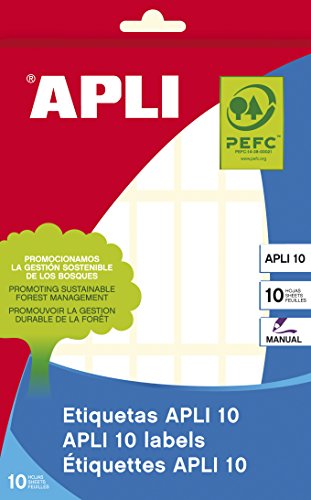APLI 1638 - Etiquetas blancas (13 x 50) 10 hojas