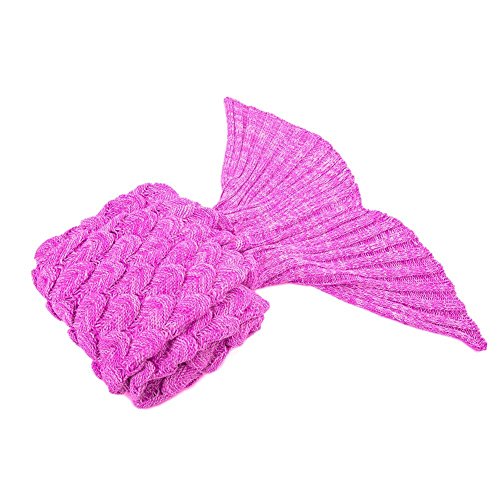 APOGO Mermaid Tail Blanket para niñas, Saco de Dormir de Sirena para niños, Manta de Cola de Sirena Hecha a Mano, Regalo de cumpleaños para niñas de 3-8 años (Escala Rosa)