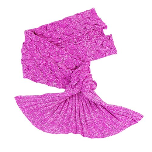 APOGO Mermaid Tail Blanket para niñas, Saco de Dormir de Sirena para niños, Manta de Cola de Sirena Hecha a Mano, Regalo de cumpleaños para niñas de 3-8 años (Escala Rosa)