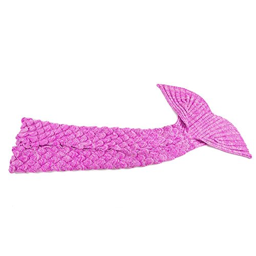 APOGO Mermaid Tail Blanket para niñas, Saco de Dormir de Sirena para niños, Manta de Cola de Sirena Hecha a Mano, Regalo de cumpleaños para niñas de 3-8 años (Escala Rosa)