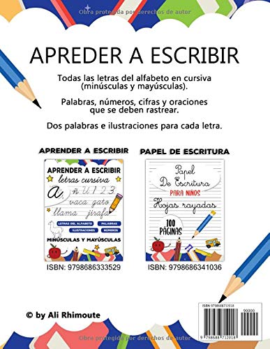 Aprender a escribir letras y números para niños: Primeros Ejercicios De Escritura en edad preescolar Para Aprender alfabeto minúsculas y mayúsculas, palabras y números con flechas
