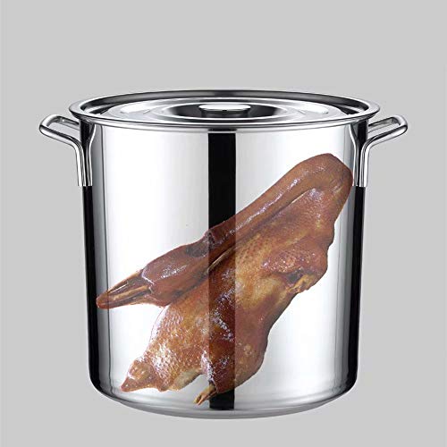 APTS-pot Barril de Engrosamiento de Barril de Acero Inoxidable Barril de Sopa de Acero Inoxidable con Tapa Olla de Sopa Grande Barril de Aceite Cuchara de Uso doméstico Barril de arroz Multiusos 30L