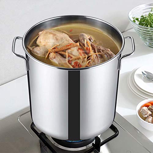 APTS-pot Barril de Engrosamiento de Barril de Acero Inoxidable Barril de Sopa de Acero Inoxidable con Tapa Olla de Sopa Grande Barril de Aceite Cuchara de Uso doméstico Barril de arroz Multiusos 30L
