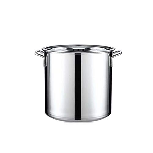 APTS-pot Barril de Engrosamiento de Barril de Acero Inoxidable Barril de Sopa de Acero Inoxidable con Tapa Olla de Sopa Grande Barril de Aceite Cuchara de Uso doméstico Barril de arroz Multiusos 30L