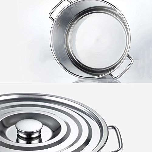 APTS-pot Barril de Engrosamiento de Barril de Acero Inoxidable Barril de Sopa de Acero Inoxidable con Tapa Olla de Sopa Grande Barril de Aceite Cuchara de Uso doméstico Barril de arroz Multiusos 30L