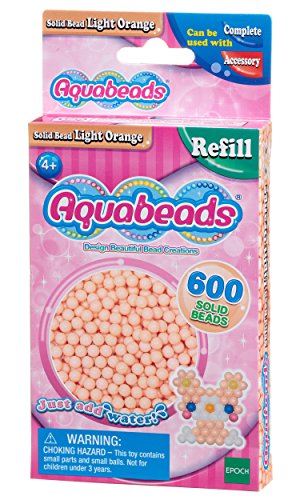Aquabeads - 32618 - Pack abalorios sólidos Naranja claro