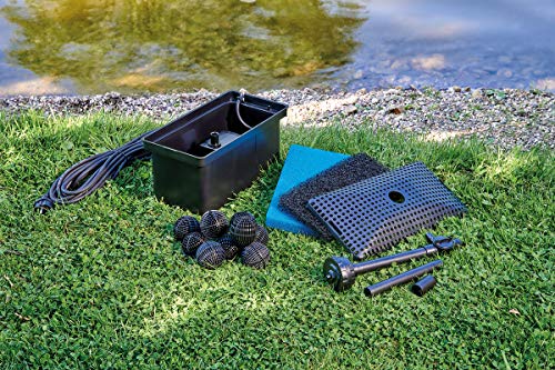 AQUANIQUEfiltro de Estanque subacuático UF 3000, Filtro de Estanque con Juego de Agua y Bomba, Apto hasta 3000 l
