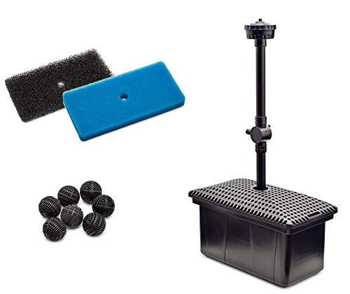 AQUANIQUEfiltro de Estanque subacuático UF 3000, Filtro de Estanque con Juego de Agua y Bomba, Apto hasta 3000 l