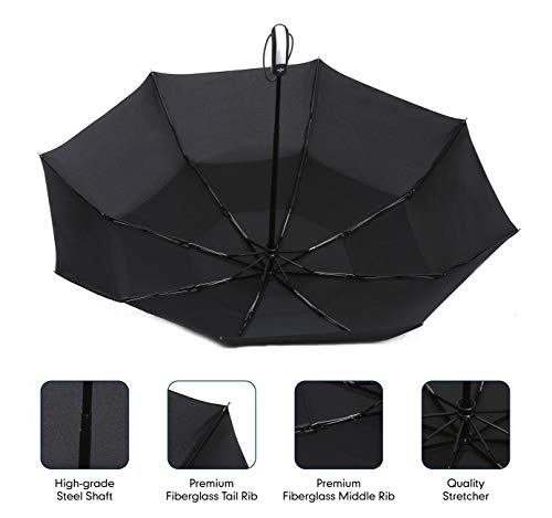 araguas plegable contra el viento, se adapta a 2 personas, dosel doble, secado instantáneo, mango ergonómico para paraguas