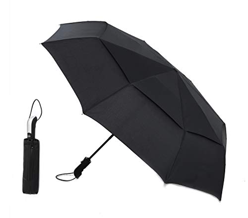 araguas plegable contra el viento, se adapta a 2 personas, dosel doble, secado instantáneo, mango ergonómico para paraguas