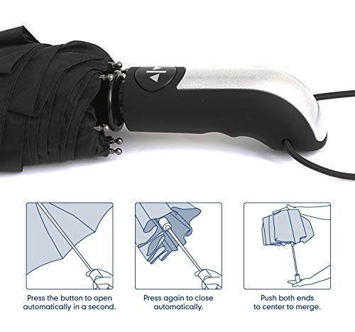 araguas plegable contra el viento, se adapta a 2 personas, dosel doble, secado instantáneo, mango ergonómico para paraguas