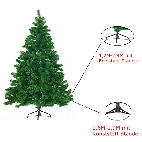 Árbol de Navidad artificial de MCTECH, disponible en otros tamaños, color: verde, de PVC, 210 cm