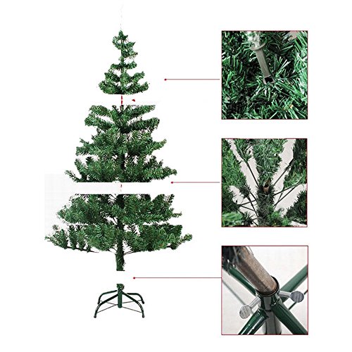 Árbol de Navidad artificial de MCTECH, disponible en otros tamaños, color: verde, de PVC, 210 cm
