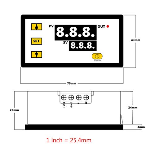 ARCELI Regulador del termostato del regulador de Temperatura LED de la CA 110V 220V 20A W3230