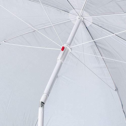 Arcoiris Sombrilla Playa Parasol de Aluminio Protección Solar UPF+50 (200cm, Azul Clara)