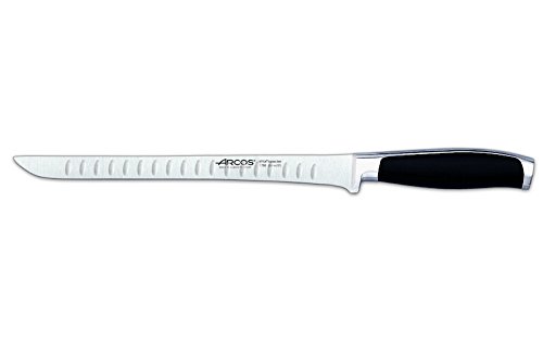 Arcos Serie Kyoto - Cuchillo Jamonero - Hoja de Acero Inoxidable Forjado NITRUM 250 mm - Mango de Polioximetileno (POM) Color Negro