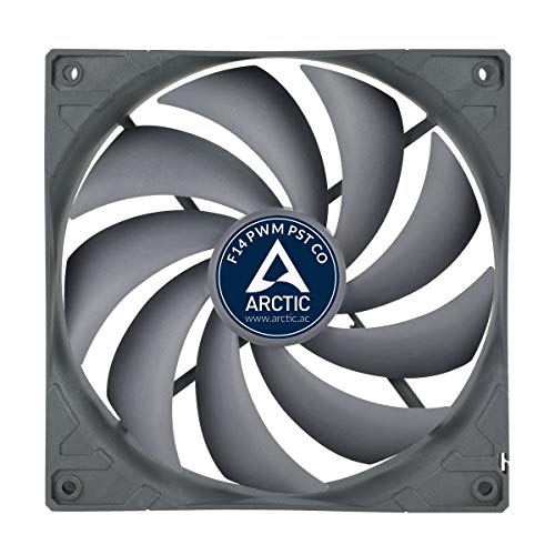 ARCTIC F14 PWM PST CO – 140 mm Ventilador de Caja para CPU con PWM Sharing Technology (PST), Motor Muy Silencioso con Funcionamiento Continuo, Computadora, 200-1350 RPM – Gris