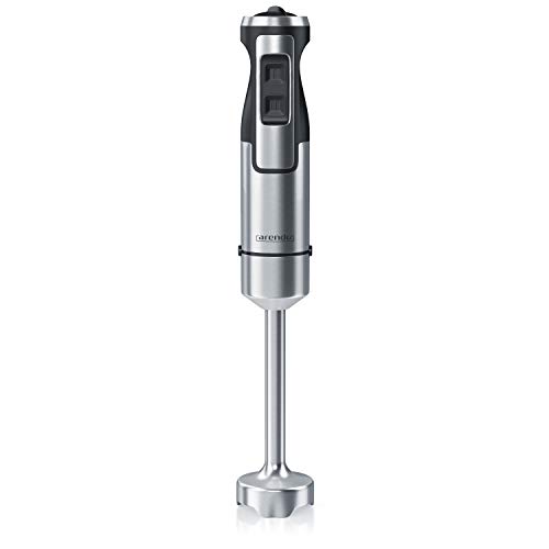 arendo - Batidora de Mano de 1000 vatios de Acero Inoxidable - Cuchillo de Cuatro Hojas - Batidora de Mano - Licuadora - minipimer - Control de Velocidad Continuo - Botón Turbo - pie extraíble