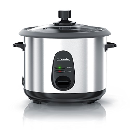arendo - Vaporera arrocera de Acero Inoxidable - Incl. función de cocción al Vapor - 1 L de Capacidad - Función de Mantenimiento del Calor