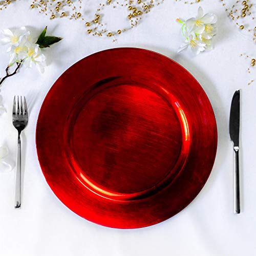 Argon Tableware Platos de Sitio Rojos - 330mm - 6 Unidades