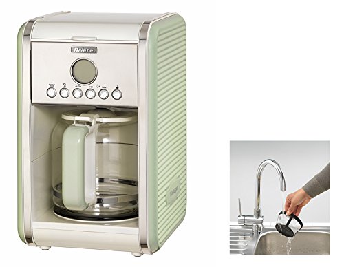 Ariete 1342 Cafetera de goteo vintage, 2000 W, ACERO INOXIDABLE, Verde