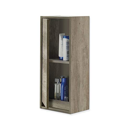 ARKITMOBEL 305090H - Mueble Lavabo Dakota, Columna de baño Colgante 1 Puerta Acabado en Color Nordik, Medidas: 30 cm (Largo) x 74 cm (Alto) x 25,5 cm (Fondo)