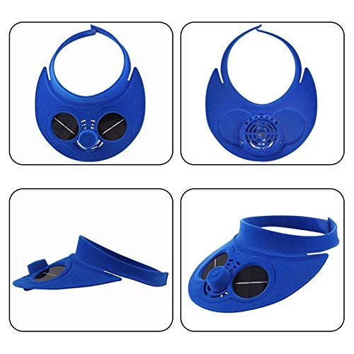 ArKone Exterior Gorra Béisbol con Solar Potencia Ventilador de Refrigeración para Viajar Ciclismo - Azul