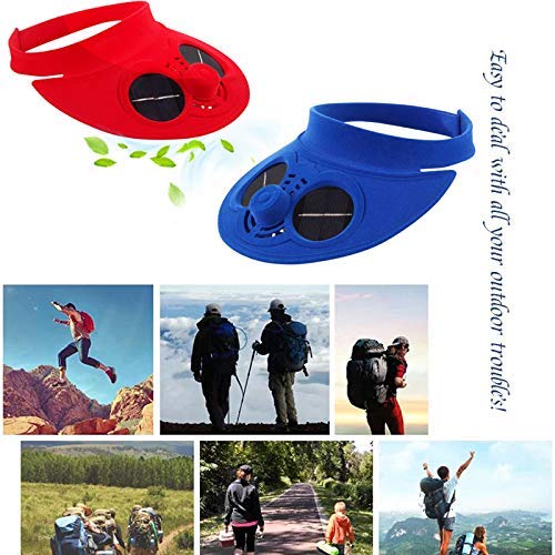 ArKone Exterior Gorra Béisbol con Solar Potencia Ventilador de Refrigeración para Viajar Ciclismo - Azul
