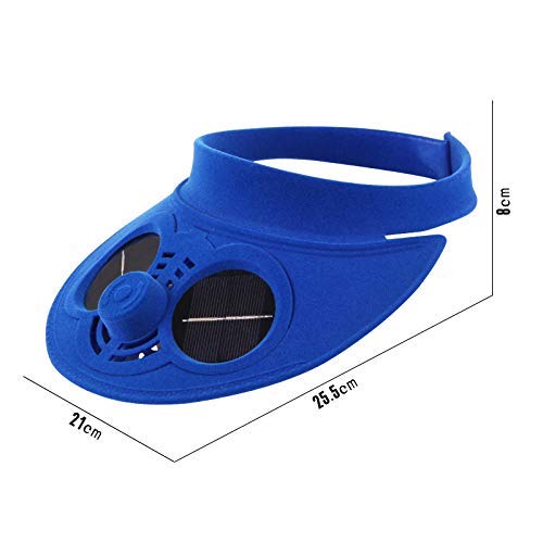 ArKone Exterior Gorra Béisbol con Solar Potencia Ventilador de Refrigeración para Viajar Ciclismo - Azul