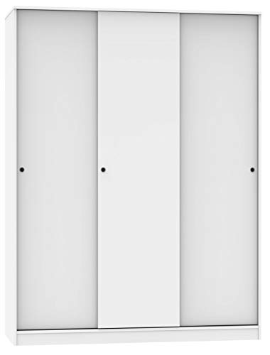 Armario vestidor ropero 3 Puertas habitación Matrimonio Juvenil Dormitorio Tibet Blanco 200x150x55 cm