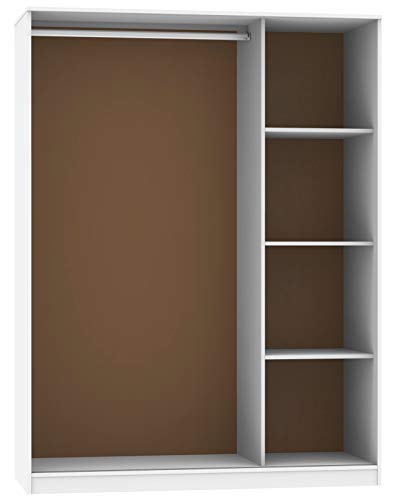 Armario vestidor ropero 3 Puertas habitación Matrimonio Juvenil Dormitorio Tibet Blanco 200x150x55 cm