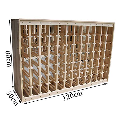 Armarios para vino Estantería de vino Expositor de vino de madera Casa Supermercado Bar Estante de botella de vino de pie, Alta capacidad Estante de almacenamiento de 84 botellas L120*W30*H80CM