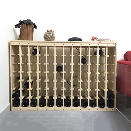 Armarios para vino Estantería de vino Expositor de vino de madera Casa Supermercado Bar Estante de botella de vino de pie, Alta capacidad Estante de almacenamiento de 84 botellas L120*W30*H80CM